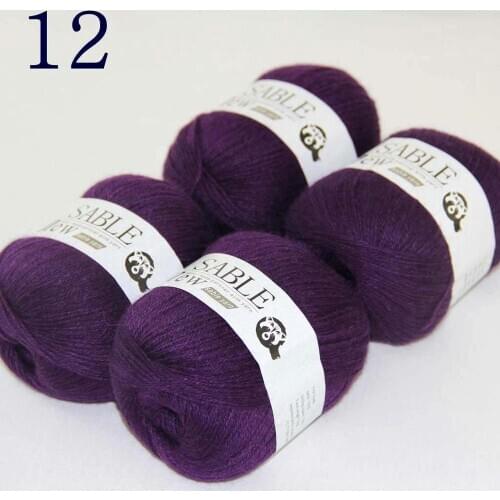 Sale Super Soft 4X50g Pure Sable Cashmere Wrap Shawls Hand Knit Wool Crochet 243-12 Royal Purple