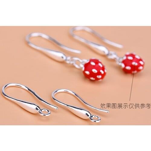 S925 sterling silver earrings accessories simple wild ear hook handmade DIY earrings ear hook accessories