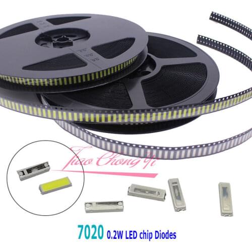 7020 SMD LED Beads 3V 0.2W Cool white Red Blue Green LCD Backlight for TV Application 20-1000pcs