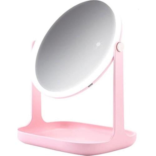 Led Mirror Makeup Mirror Light Table Mirror Smart Press Control Adjustable Light Desk Standing Cosmetic Mirrors
