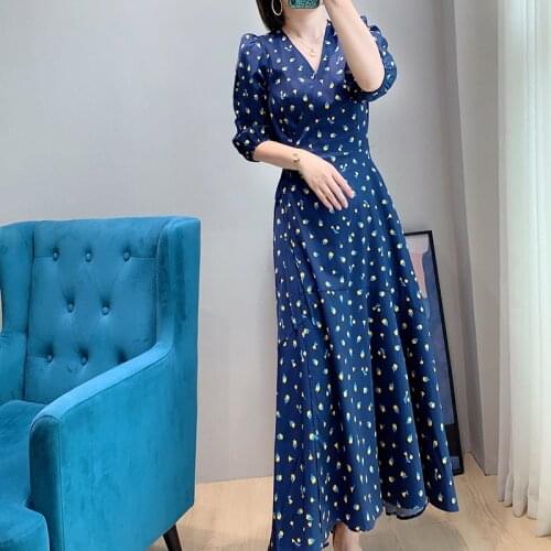 2021 New Spring Collections V Neck Cotton Wrap Dress Elegant Fashion