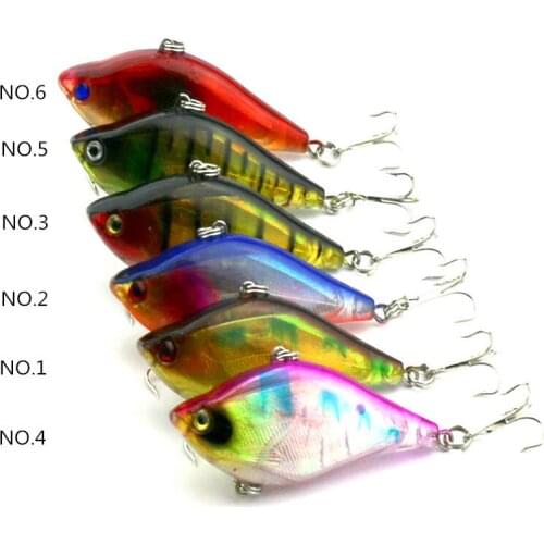 10pcs/lot 6 color laser shot Lures sub VIB Fishing Lures bait suit 13.1g foreign high-end plastic bait 6cm universal hard bait