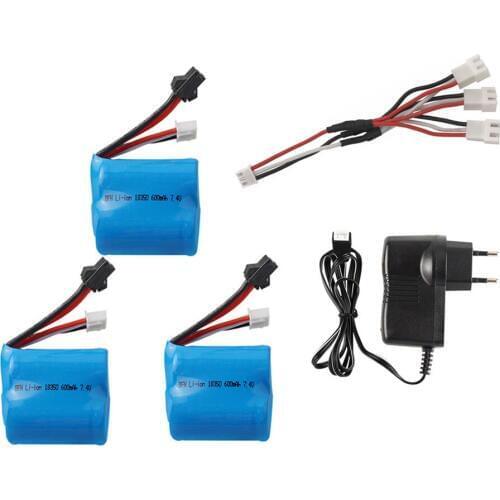 2S 7.4v 600mAh 18350 battery and Charger Sets for H100 H102 7.4v Li-ion Battery for JJRC S1 S2 S3 S4 S5 High Speed RC boat