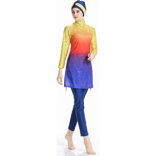 2019 Large size Muslim Swimwear Islamic Women Modest Hijab Plus Size Swimsuit Islamic Hijab Islam Burkinis Wear Bathing Suit