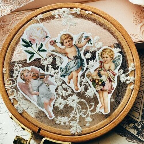 28pcs/bag vintage little angel stickers DIY scrapbooking album journal project junk happy planner decoration stickers