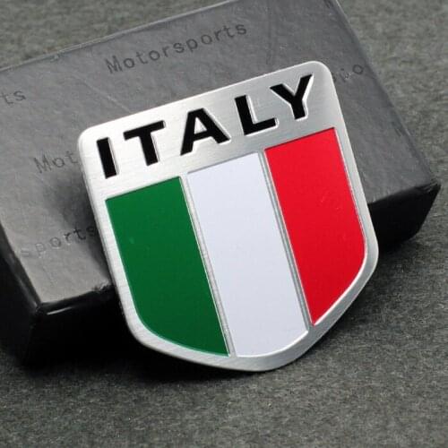 3D Aluminum Peltate Flag Of ITALY Car stickers For Fiat Iveco Lamborghini Alfa Romeo DeTomaso Maserati Zagato
