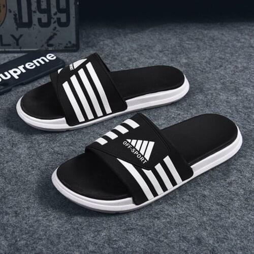Apanzu Slippers for women three stripes shoes Thick Sole Non-slip luxury brand Sandals Summer Slides womens Beach Shoes Slipper