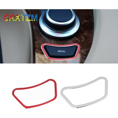Car Styling Interior Multimedia Control Panel Menu Button Decoration Trim Stickers Covers For Bmw E60 5 Series Auto Accessories