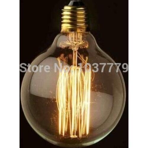 Free shipping one sample of G125 globe D125mm*L178mm Edison filament bulbs E27 220V straight filament lamp bulbs