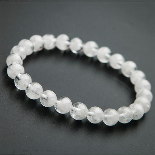 8mm Genuine Natural White Phantom Quartz Bracelets For Women Natural Stone Stretch Round Beads Bracelet AAAAA