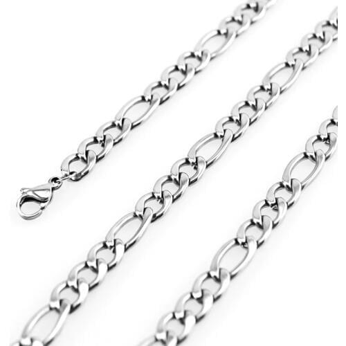 100% Stainless Steel Figaro Chains For Jewelry Making 6mm Metal Link Chain Bulk Chaine Acier Inoxydable Wholesale 10pcs