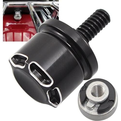 Black Aluminum Rear Fender Seat Bolt Screw Nut Mount Hardware Knob Cover Edge Cut For Harley 96-20 XL Dyna Softail Touring Motos