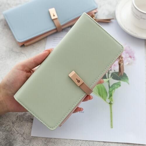 Long Wallet Women Purses Simple Fashion Coin Purse Card Holder Wallets Female High Quality Clutch Money Bag PU Leather Wallet