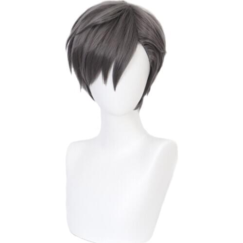 Hypnosis Mic Division Rap Battle Jyuto Iruma Cosplay Wigs Grey Short Synthetic Hair + Wig Cap