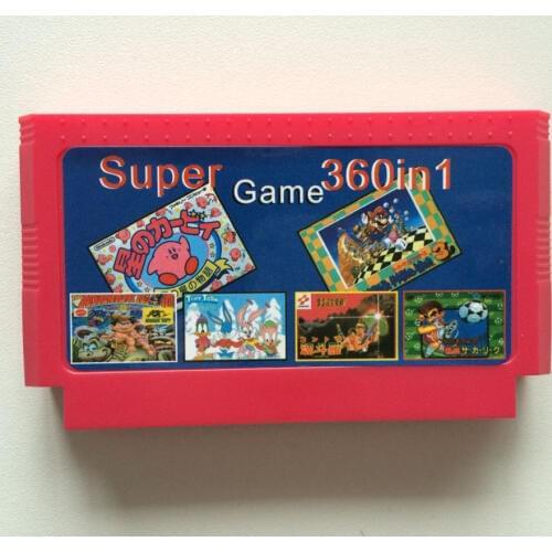 Hot 360 In 1 Red Yellow Black 8 bit 60 pins Game Card