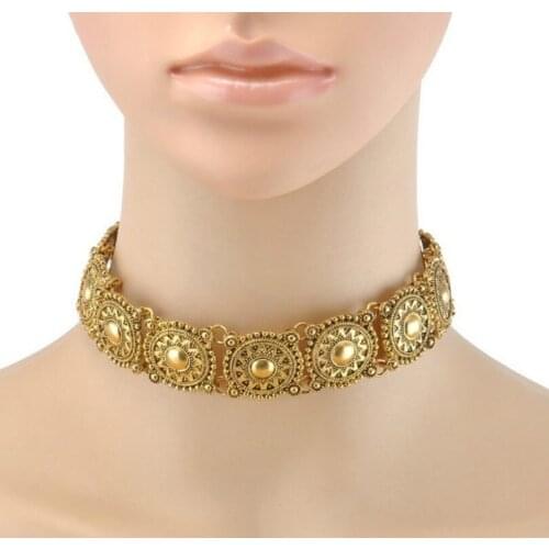 Fashion Jewelry Bohemian Alloy Necklace Luxury Vintage Necklace Statement Jewelry Women Elegant Short Necklace