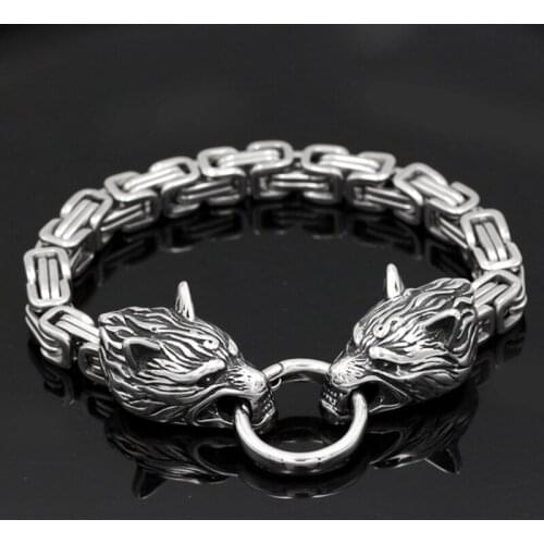 KDG Western Cowboy Rock Viking Wolf Charm Bracelet Mens Fashion Personality Chain Punk Bracelet Motorcycle Jewelry