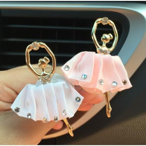 1 Pcs Cute Diamonds Cartoon Ballet Girls Air Vent Clip Car Air Freshener Outlets Perfume Lovely Decorations Car Perfume