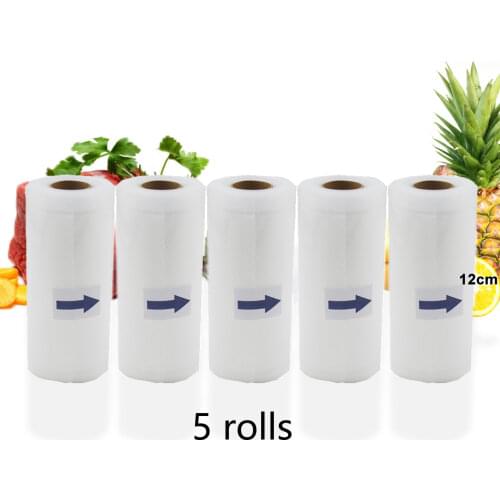 BPA FREE 5 Rolls/Lot Kitchen Food Vacuum Bag Storage Bags Packers For Vacuum Sealer 12cm*500cm