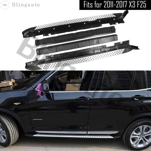Fits for B.MW X3 F25 2011-2017 2Pcs left right Aluminium running board side step nerf bar car pedal protect stairs