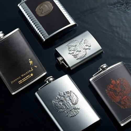 BIUBIUTUA 9oz Portable Pocket Hip Flask Outdoor Travel Stainless Steel Flask Whiskey Drink Alcohol Flasks 8oz Steel Hip Flask