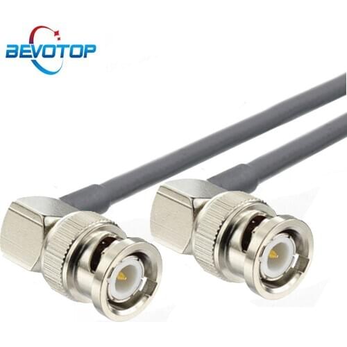 Right Angle BNC Male to Male Adapter RG174/RG58 RF Coaxial Cable 50 Ohm for Video Camera System BNC Coax Extension Pigtail Cord
