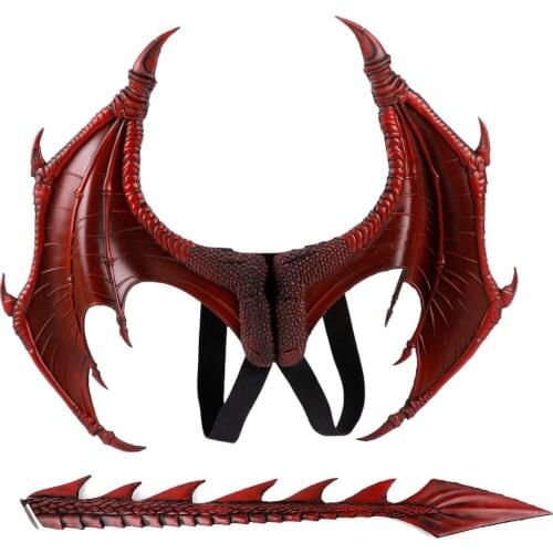 Dragon Demon Cosplay Props plumage & Tail Sets Halloween Carnival Children Costume крыло