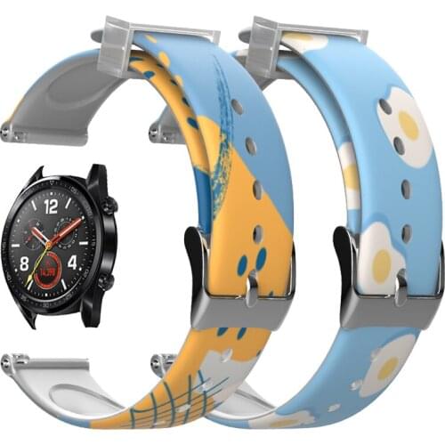 Wrist Strap for Huawei Watch GT2 3 Pro Band for HONOR Magic Watch 2 ES/GS Pro Watch Bracelet Cartoon Silicone Watchband 20 22mm
