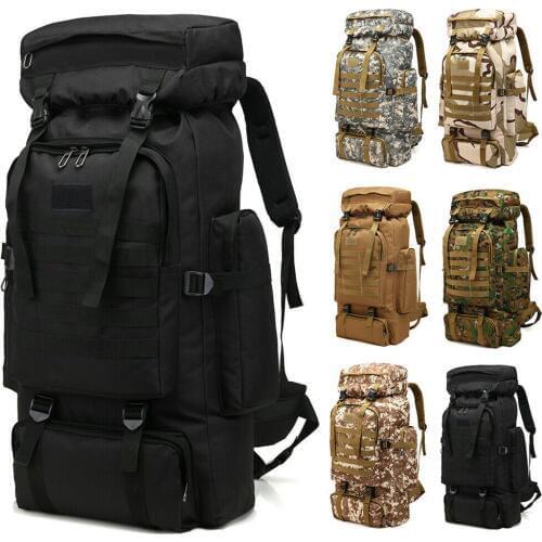 80L Large Capacity Travel Climbing Bag Tactical Military Backpack Women Army Bags Canvas Bucket Bag Shoulder Sports Bag Male