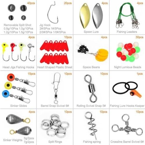 Equipped with fishing pliers 188 pieces of fishing crank rock swivel Yahai fishing set pli set gadgets hook box Lu Lu Ya fi W9J6