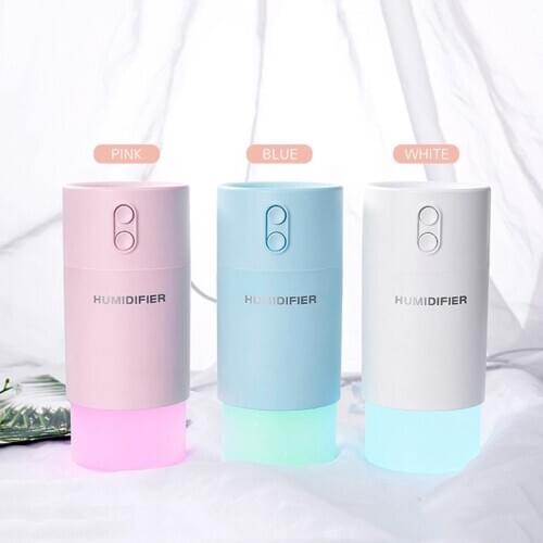 ELOOLE Snowflake Three-In-One Air Humidifier Ultra-Quite Spray Mist 400 ML Capacity Blue Pink White Color USB Mini For Car Home