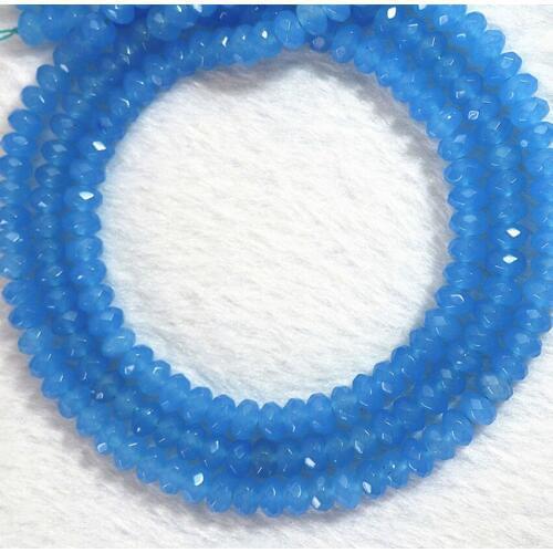 High Grade Natural Blue Stone Jades Chalcedony Rondelle Abacus Faceted Beads 5X8mm Loose Beads Diy Jewelry Findings 15inch B158