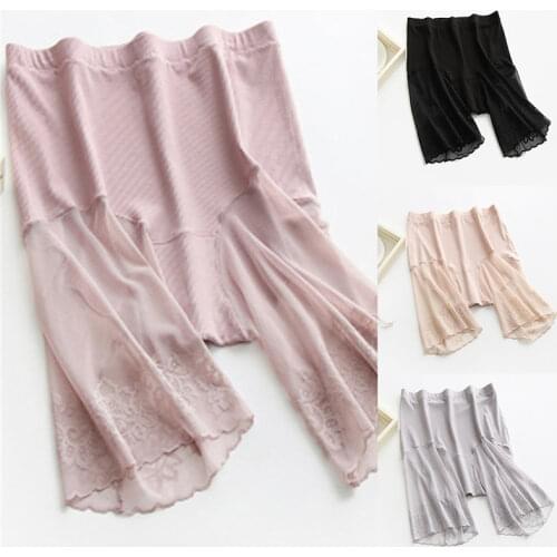 Ladies Shorts Sexy Lace Anti Chafing Thigh Summer Safety Shorts Pants Ladies Oversized Safety Pants For Female Plus Size