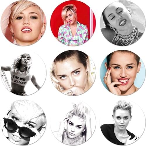 58mm Miley Cyrus Badge Brooch Pin Accessories For Clothes Backpack Decoration gift
