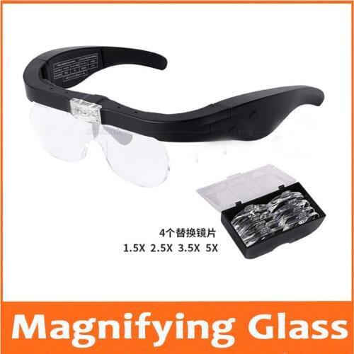 1.5X 2.5X 3.5X 5X LED Illuminated USB Rechargeable Headband Magnifying Glass Helmet Reading Repairing Cosmetic dentist Magnifier