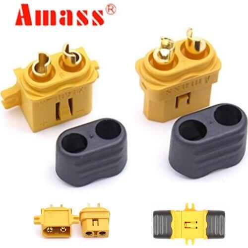 1 Pair Amass Fixed XT60-L Plug Connector With Sheath Housing Male & Female 20%Off