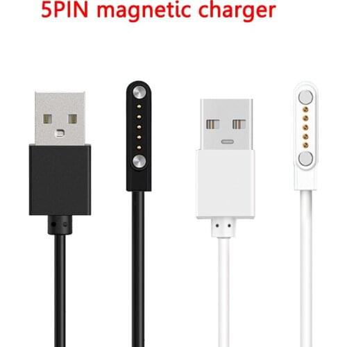 1pc Universal 5pin 12mm Space Smart Watch Magnetic Charging Cable USB 2.0 Male to 5 Pin Magnetic Suction Charger for Smart Watch