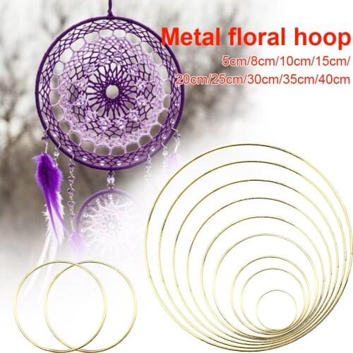 10Pcs Floral Hoop Round Metal Ring Hanging Wreath DIY Gold Home Wedding Decor 8-40cm Hanging Ring Floral Hoops Flower Wreath