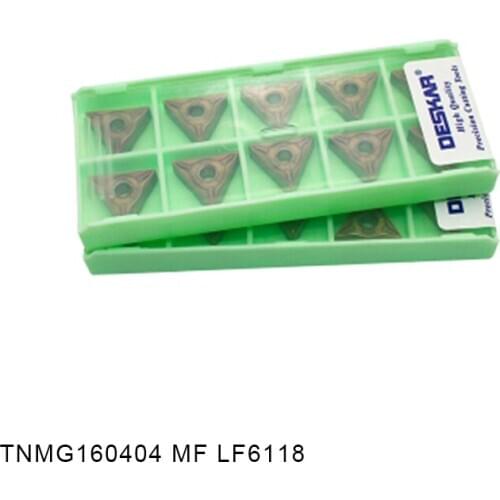 10PCS Turning Tool Inserts TNMG160404 MF LF6118 Carbide Inserts TNMG 160404 For Stainless Steel Cutter Knife Lathe Tools
