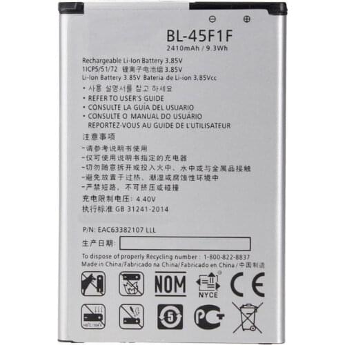1x New BL-45F1F Replacement Battery for LG k8 K4 K3 M160 Aristo MS210 2410mAh X230K M160 X240K LV3 (2017 version K8)