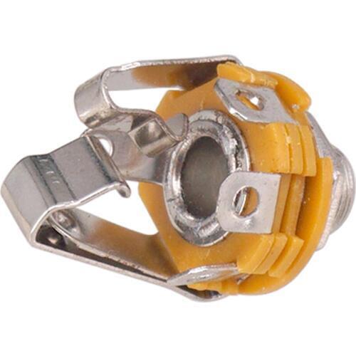 Pack of 2pc Stereo Electric Guitar Jacks 1/4'' 6.35mm Stereo Jack Socket Chrome