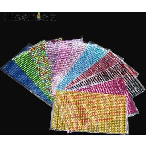 3mm 750pcs/set Acrylic Boutique Circular Flatback 12 Colors Shiny Crystal Rhinestones Stickers Wall Sticker Car Sticker