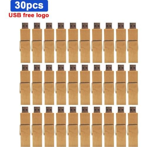 30pcs/lot custom logo customer LOGO wooden pendrive 16GB 32GB 64GB USB Flash Drive photography gifts