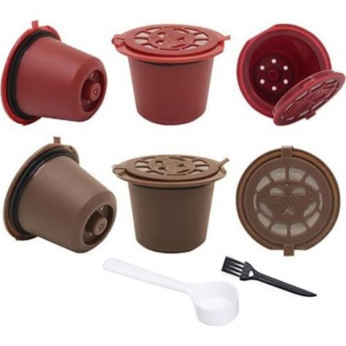 4PCS Coffee Filter 20ml Reusable Refillable Coffee Capsule Filters For Nespresso With Spoon Brush Kitchen Accessories