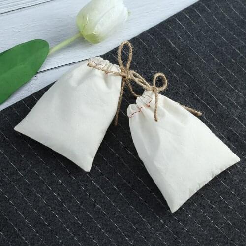 50pcs Cotton Burlap Jewelry Bag Earrings Display Small Pouches for Wedding Party Candy Bag Custom Logo Personalizado Mariage