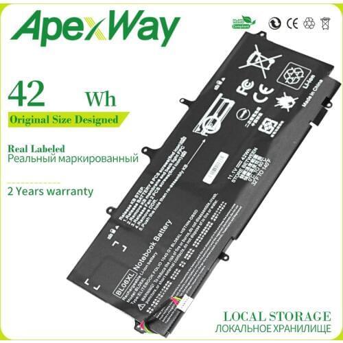 ApexWay 3CELLS New Laptop Battery 722236-171 BL06042XL BL06XL HSTNN-DB5D IB5D W02C For HP for EliteBook Folio 1040 G0 G1 G2 42Wh