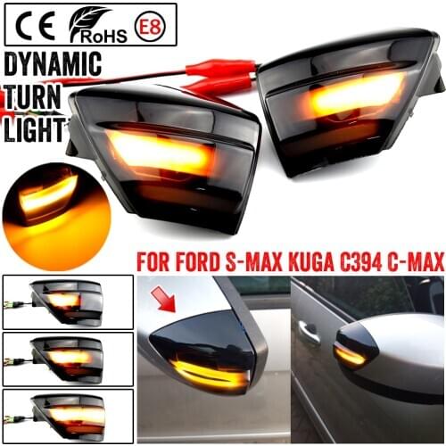 Car Accessories LED Dynamic Turn Signal Side Wing Mirror Indicator Light Lamp For Ford S-Max 2007-2014 Kuga C394 08-2012 C-MAX