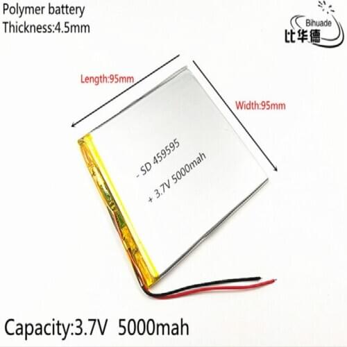Free shipping 1pcs/lot 3.7V,5000mAH 459595 (polymer lithium ion battery) Li-ion battery for tablet pc 7 inch 8 inch 9inch