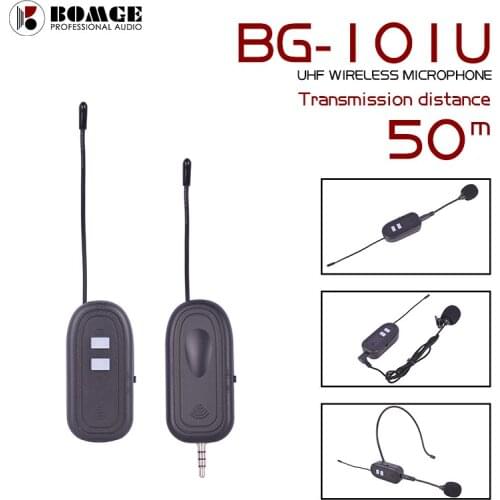 BOMGE UHF Lavalier Lapel Clip-on Wireless Microphone Recording Vlog Youtube Live Interview for Computer Speaker Phone DSLR