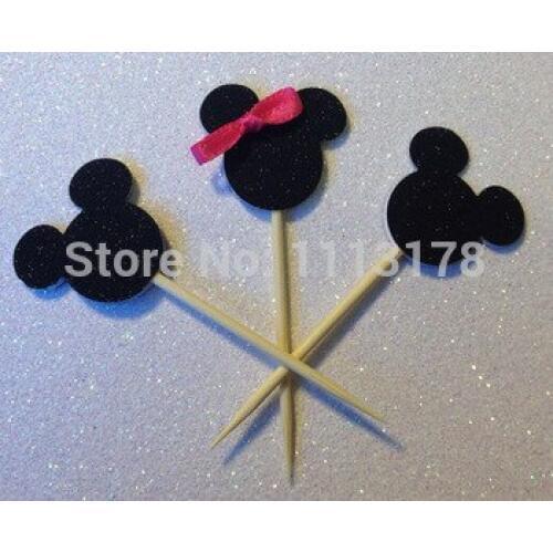 Glitter Mouse Cupcake Toppers wedding bridal Shower birthday tea party treat food picks decoration BT001